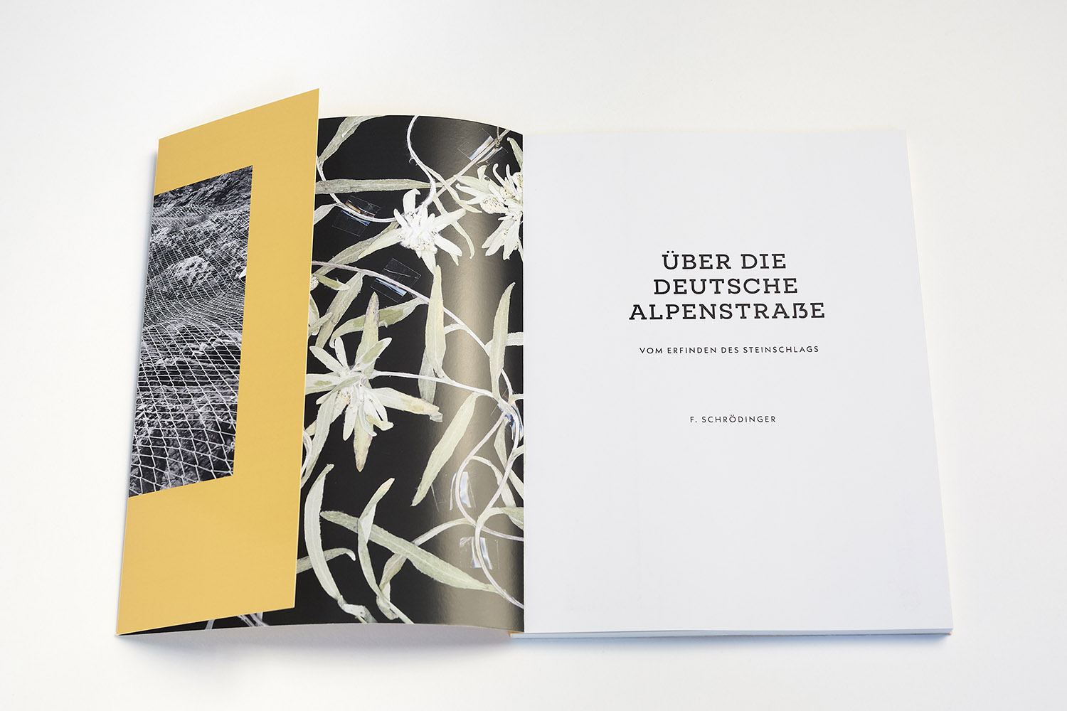 Franziska Schrödinger: Über die Deutsche Alpenstraße, 2020. Buch, 20,5 × 26,5 cm, 92 Seiten, Auflage von 25 nummerierten Exemplaren.