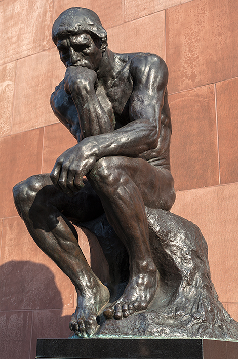 Auguste Rodin: Der Denker, 1902, Bronze, Höhe: 181 cm. Kunsthalle Bielefeld. Foto: Ingo Bustorf.